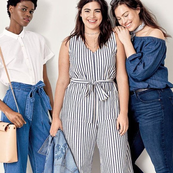 Universal Thread Pants - NEW Universal Thread Cotton Navy Blue White Stipe Sleeveless Jumpsuit-XL